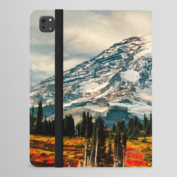 Autumn Paradise Mt. Rainier Scenic Landscape iPad Folio Case