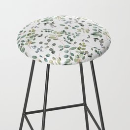 Hand Painted Watercolor Leaves Pattern Bar Stool