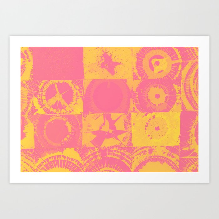 Color Explosion Yellow and Pink Version Art Print