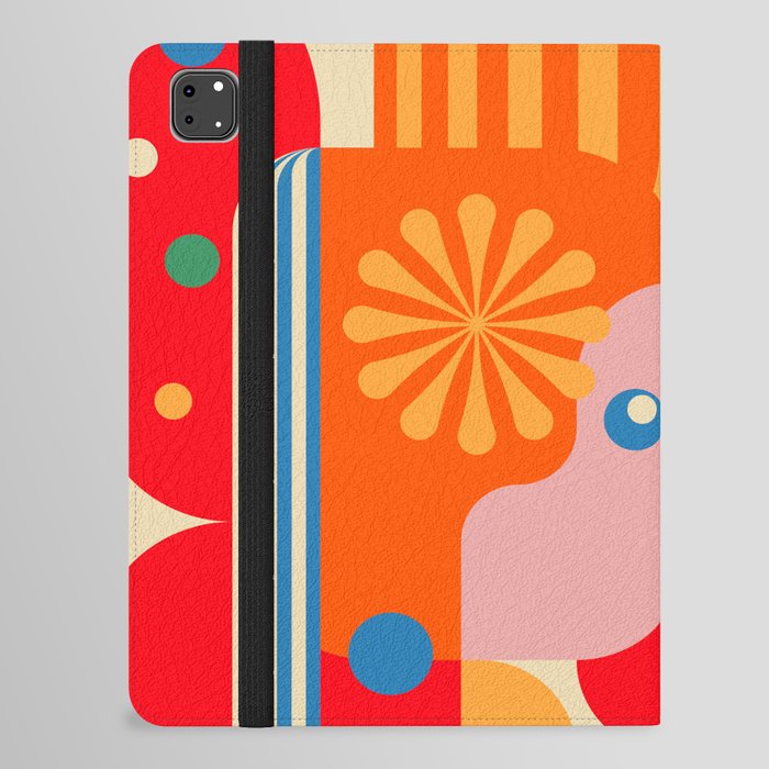 Orange Happy Girl and Cute Duck iPad Folio Case