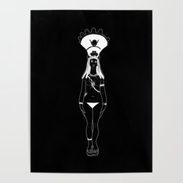 Pagan Goddess Isis Aphrodite in Black  Poster