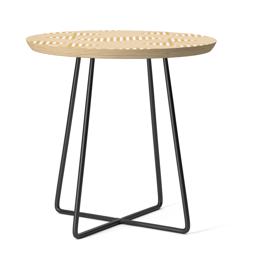 Sunray - Orange - Minimal Vector Seamless Pattern Side Table by makeitcolorful
