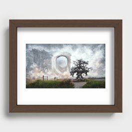 Portal to a world made of oak trees Recessed Framed Print