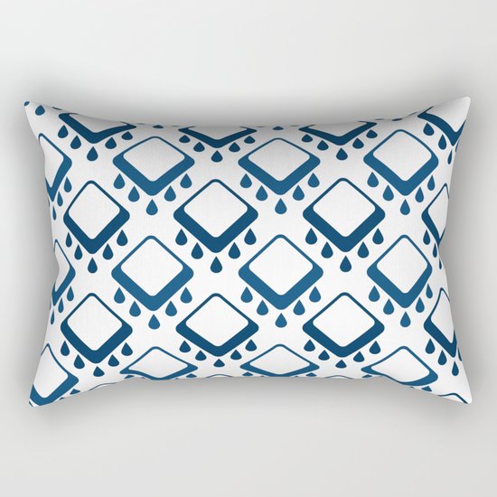 Abstract colorful geometric pattern .Blue and white . Rectangular Pillow