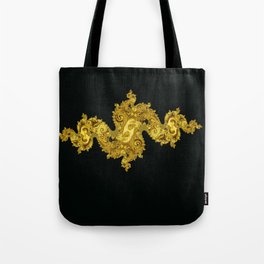 golden dragon on black Tote Bag