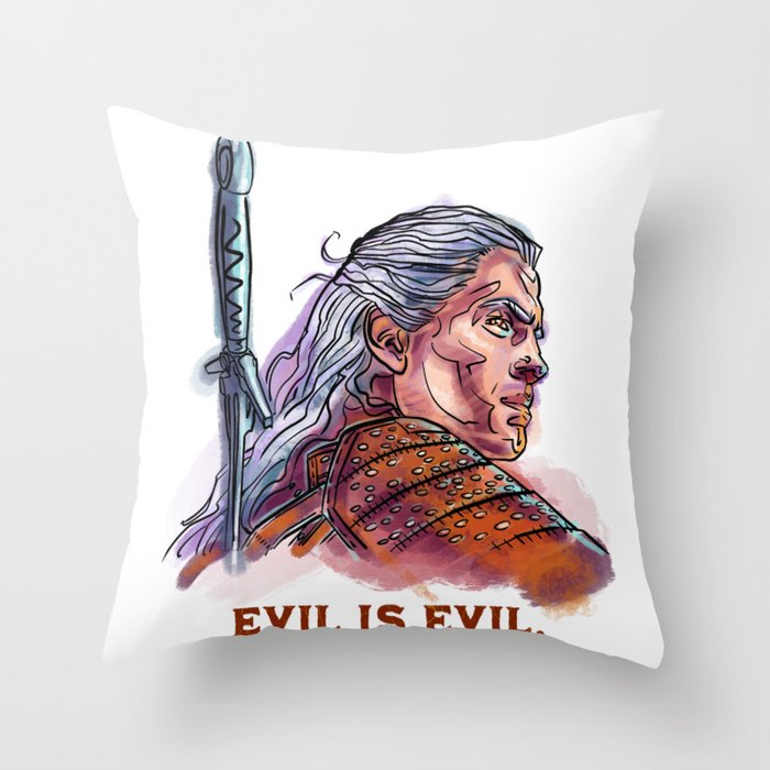 Evil is Evil Throw Pillow