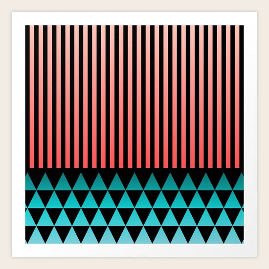 Peach/Teal Art Print