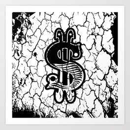 Grunge Dollar Sign Art Print | Grunge, Moneyart, Blackandwhiteart, Graphicdesign, Dollarsign 