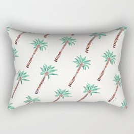 Mediterranean Palm Trees – Turquoise Rectangular Pillow