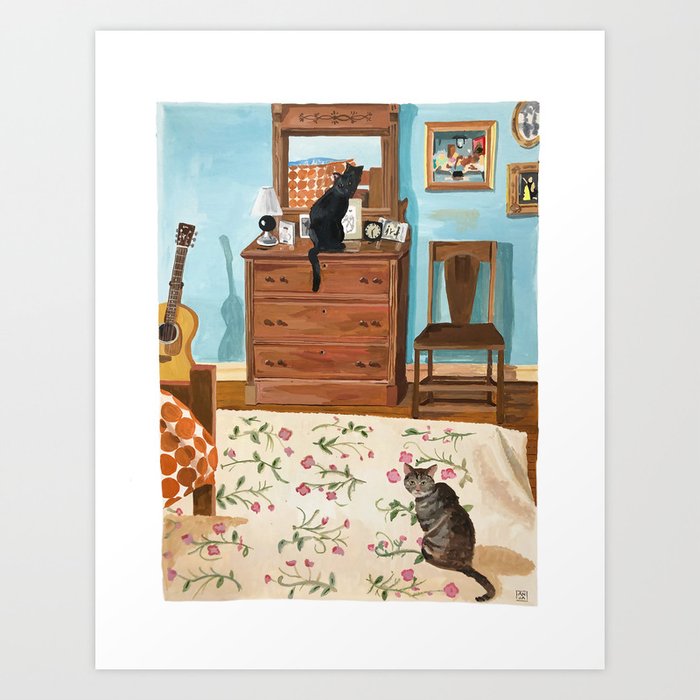 When the Cats are Home Alone Art Print