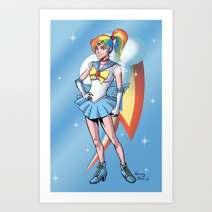 Sailor Ponies 4 Rainbow Dash Art Print