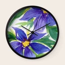 Purple Clementine Flowers Wall Clock