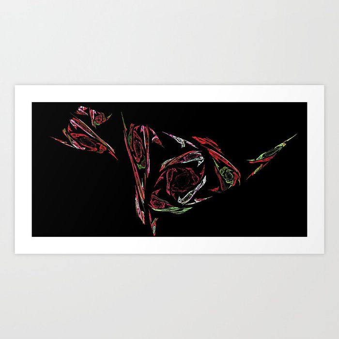Run by roses Art Print