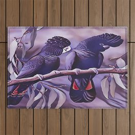 Red Tailed Black Cockatoo Outdoor Rug