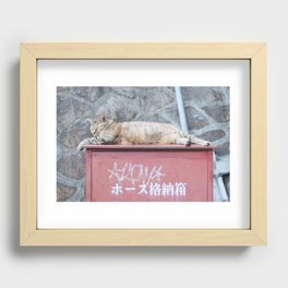 Japanese Cat Recessed Framed Print
