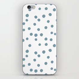 Boho Soft Pastel Blue Color Polka Dots Pattern iPhone Skin