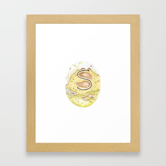 S is for Star-Nosed Moles Sleeping Soundly Framed Art Print