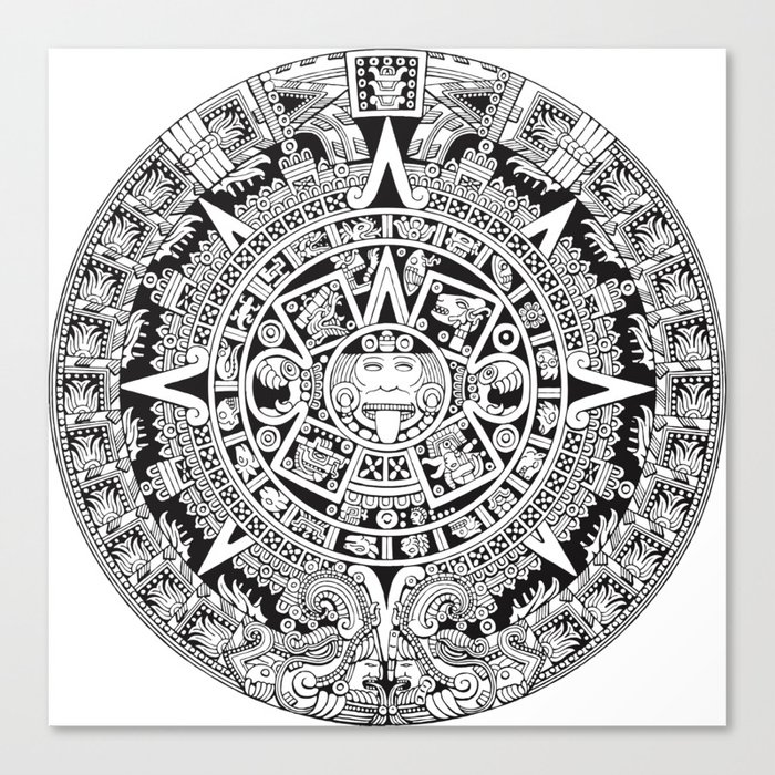 Aztec Calendar Canvas Print
