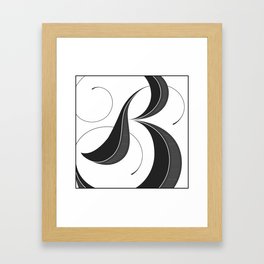 Letter B - Script Lettering Cropped Design Framed Art Print