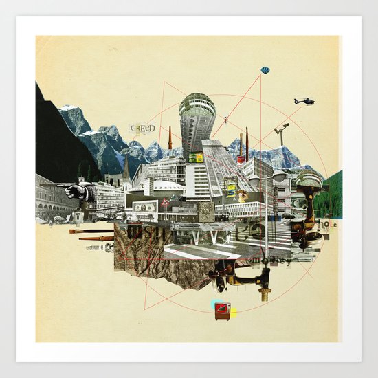 Collage City Mix 7 Art Print