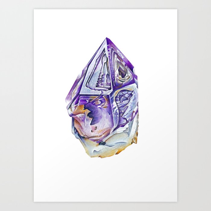 Amethyst Void Crystal Art Print
