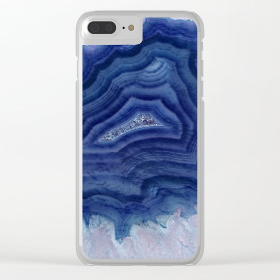 Blue agate crystal's Clear iPhone Case