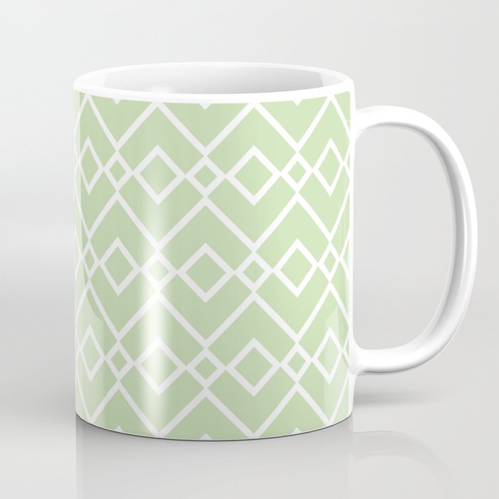 Green and White Tessellation Line Pattern 23 Pairs Coloro 2022 Popular Color Aloe Gel 058-83-18 Coffee Mug