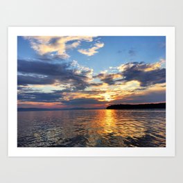 Sunset Over Lake Champlain Art Print