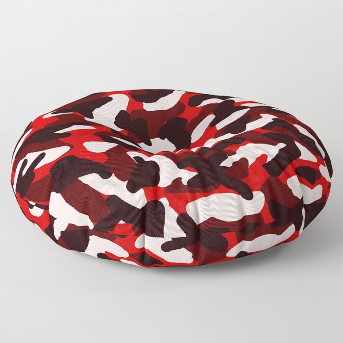 Red Pink Black Camo Camouflage Floor Pillow