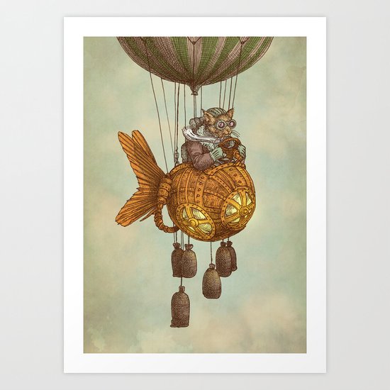 Around the World in the Goldfish Flyer Art Print