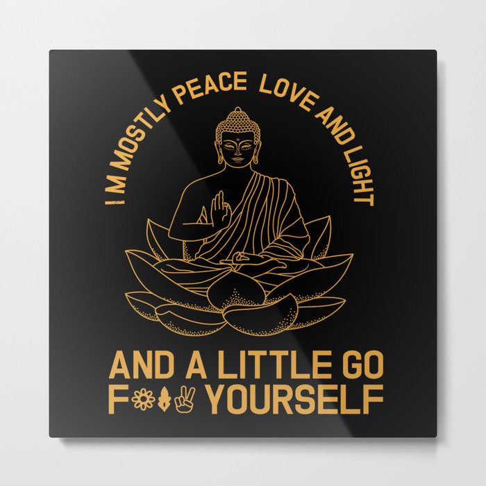 Peace Love And Light Yoga Metal Print