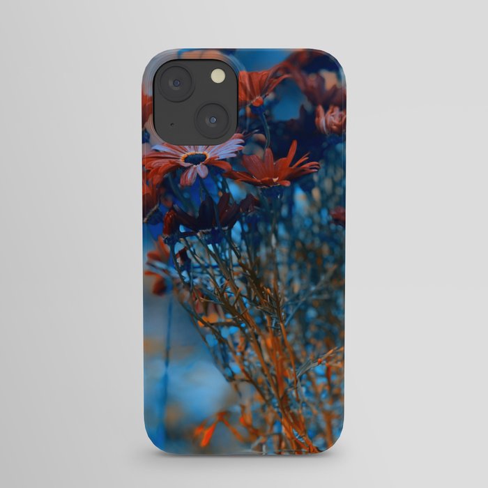 Dreamy Twilight Daisies - auburn, copper, turquoise, steel blue iPhone Case