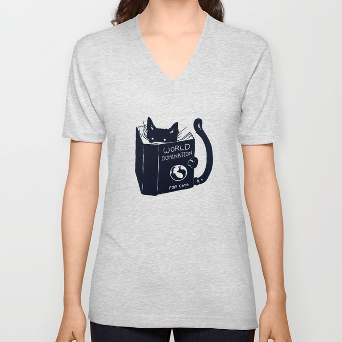 World Domination For Cats V Neck T Shirt