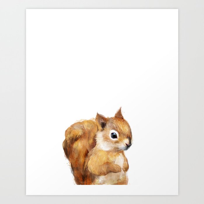 Discover the motif LITTLE SQUIRREL by Amy Hamilton  as a print at TOPPOSTER