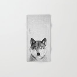 Wolf 2 - Black & White Hand & Bath Towel