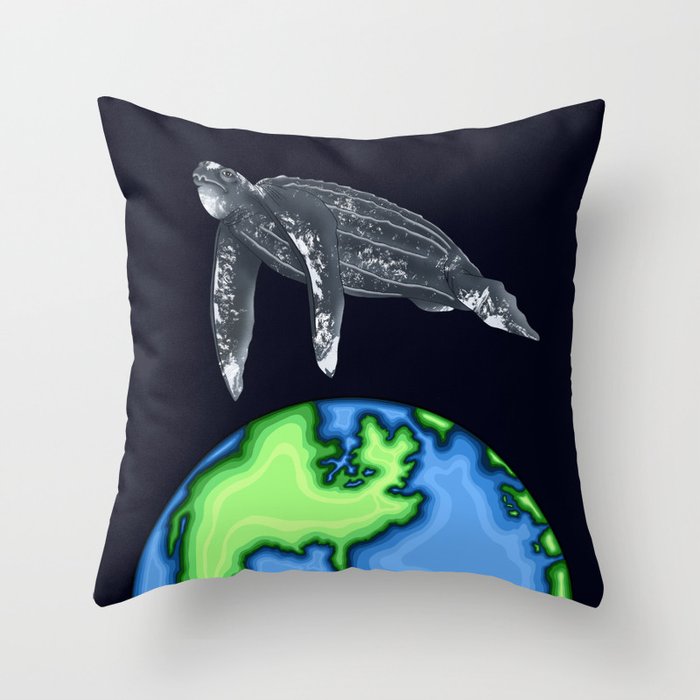 Sea Turtle Peace On Earth Art Throw Pillow