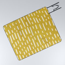 minimalist series: scandi lines, golden yellow Picnic Blanket