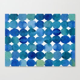 Dots pattern - blue and green Canvas Print