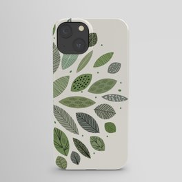 Mid-Century Green Leaves iPhone Case
