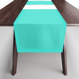 u (WHITE & TURQUOISE LETTERS) Table Runner
