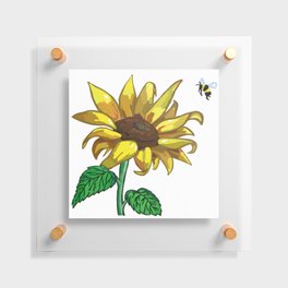 Sunflower and the Bee Floating Acrylic Print