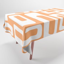 Retro Mid Century Modern Abstract Pattern 732 Orange Tablecloth