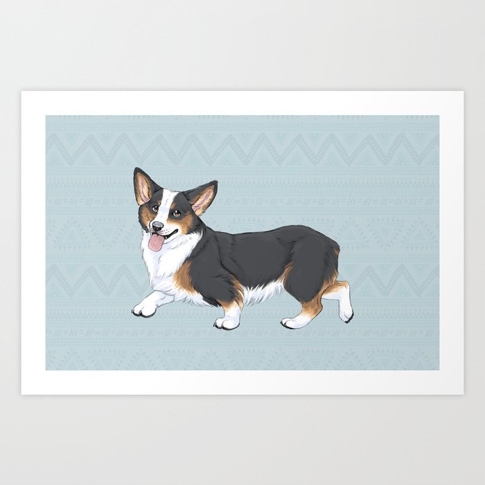 Portrait Of Black, Brown And White Corgi Jigsaw Puzzle by M Photo 