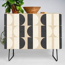 Abstraction_NEW_BLACK_GEOMETRIC_SHAPE_PATTERN_POP_ART_0122A Credenza