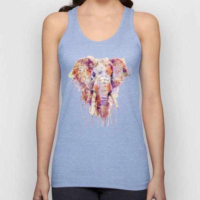 Watercolor Elephant Head Tank Top