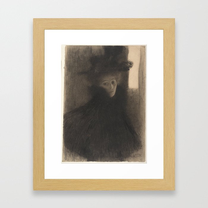 Portrait of a Lady with Cape and Hat Framed Art Print