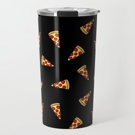 Pizza Slice Pattern (black) Travel Mug