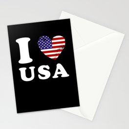 I Love USA Stationery Card