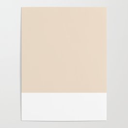 Minimalist Color Block Solid in Perfect Beige and White Poster