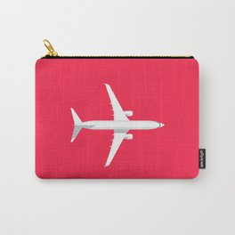 737 Passenger Jet Airliner Aircraft - Crimson Carry-All Pouch